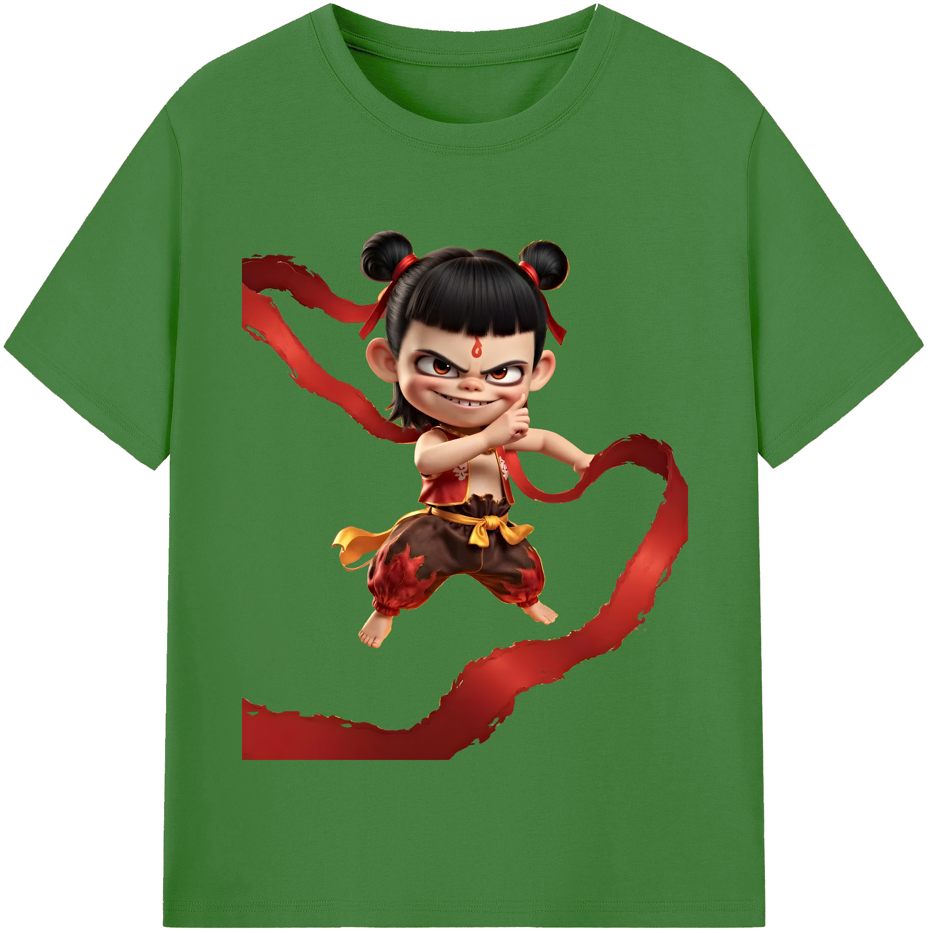 （画像用） Ne Zha 2 ナタ 魔童の大暴れ レディースカジュアルプリントTシャツ（綿100％）